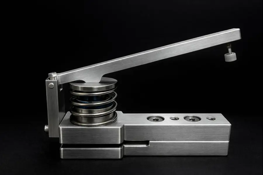 アルミ箔・銅箔の丸穴サンプルを精密に加工できるハンドパンチャーの製品画像